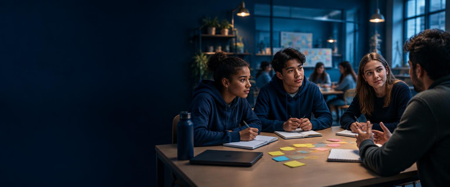 High-school students exploring real customer problems during a DISCOVER mission